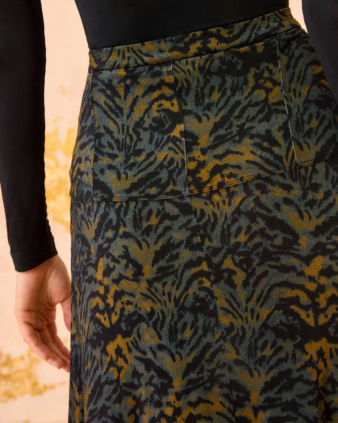 PAOLA JERSEY HIGH WAIST MIDI SKIRT