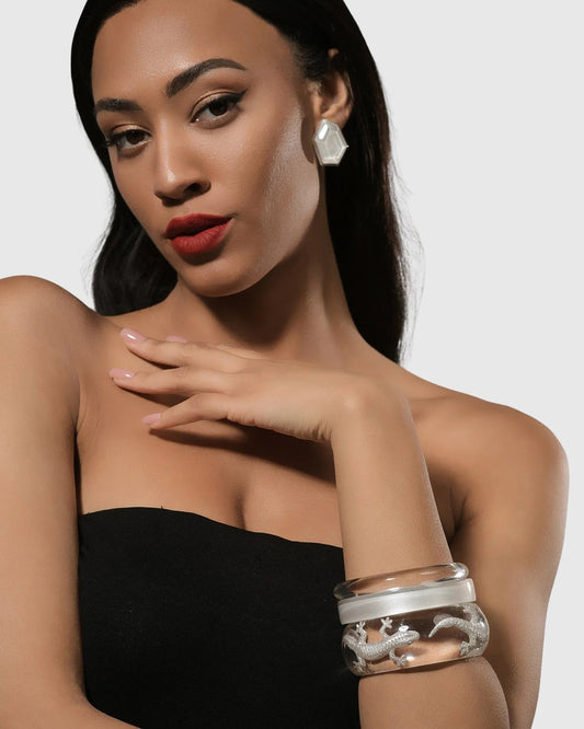Rounded Bangle Bracelet, Clear