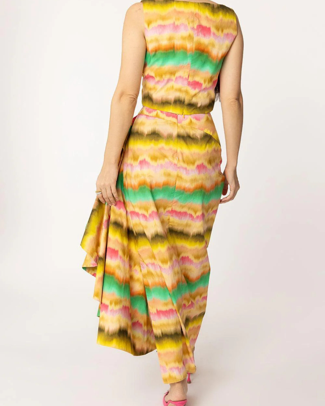 RUFFLE DETAIL PENCIL SKIRT