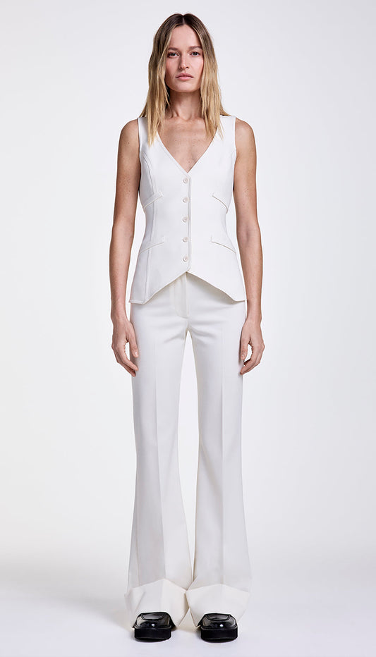Wide Leg Cuffed Trouser
