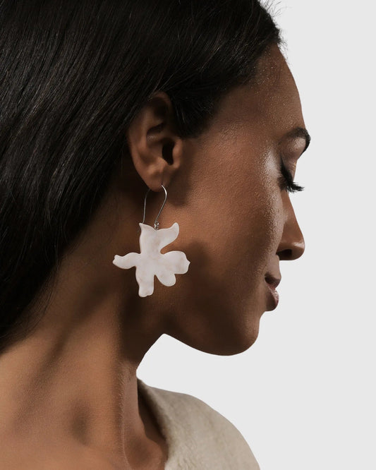 Lotus Dangle Earrings, Oat