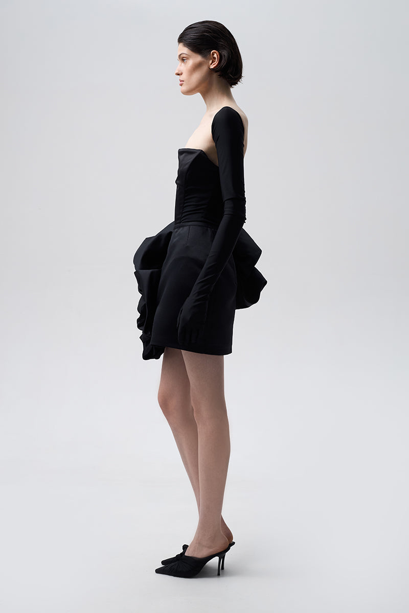 FLOUNCED SKIRT IN BLACK