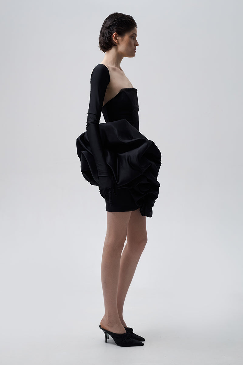 FLOUNCED SKIRT IN BLACK