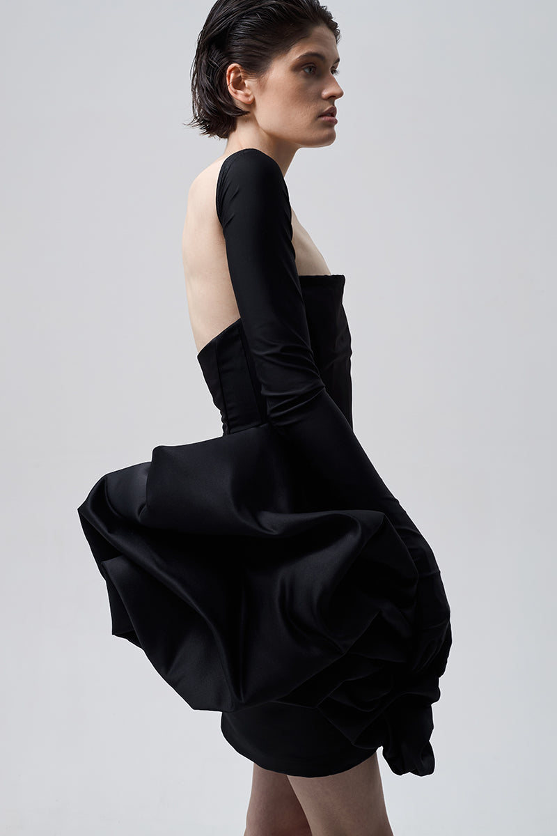 FLOUNCED SKIRT IN BLACK