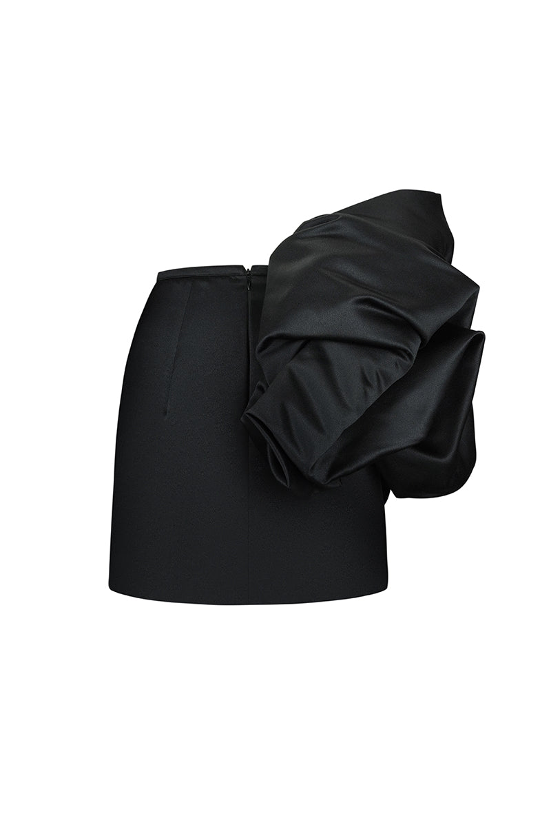 FLOUNCED SKIRT IN BLACK