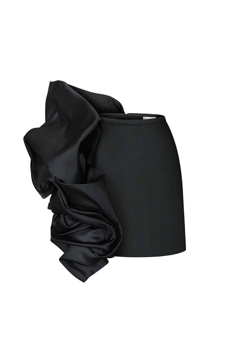 FLOUNCED SKIRT IN BLACK