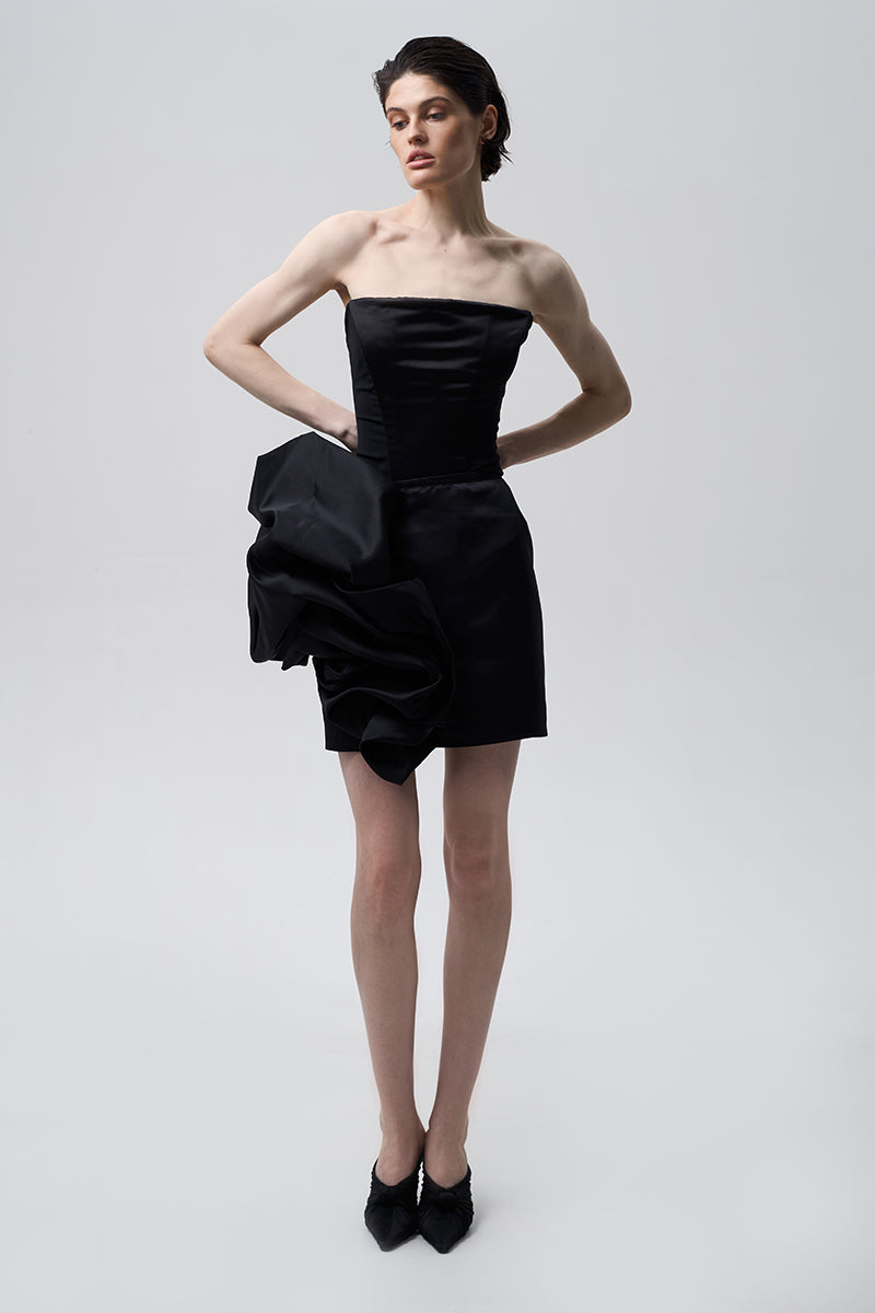FLOUNCED SKIRT IN BLACK