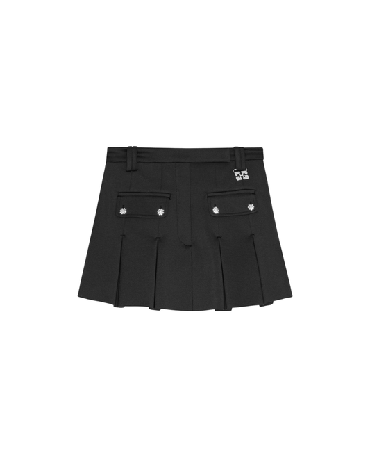 SCUBA NEOPRENE PLEATED MINI SKIRT