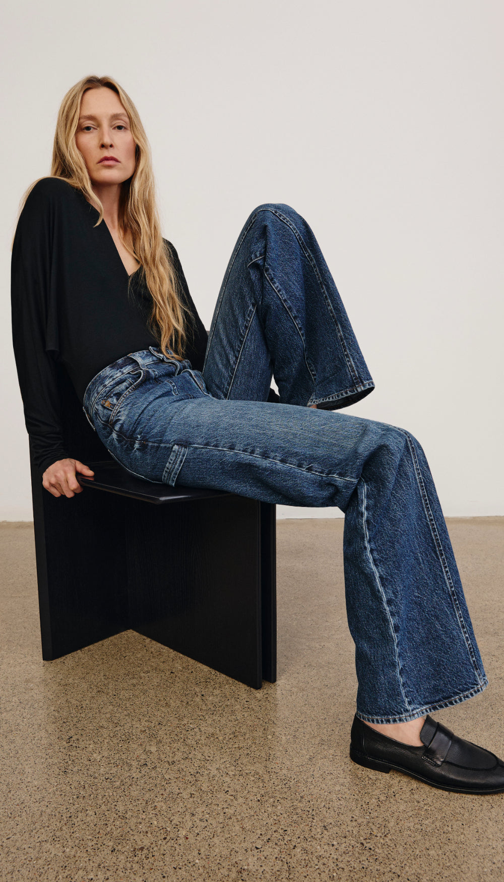 Dove Carpenter High Rise Wide Leg Jean