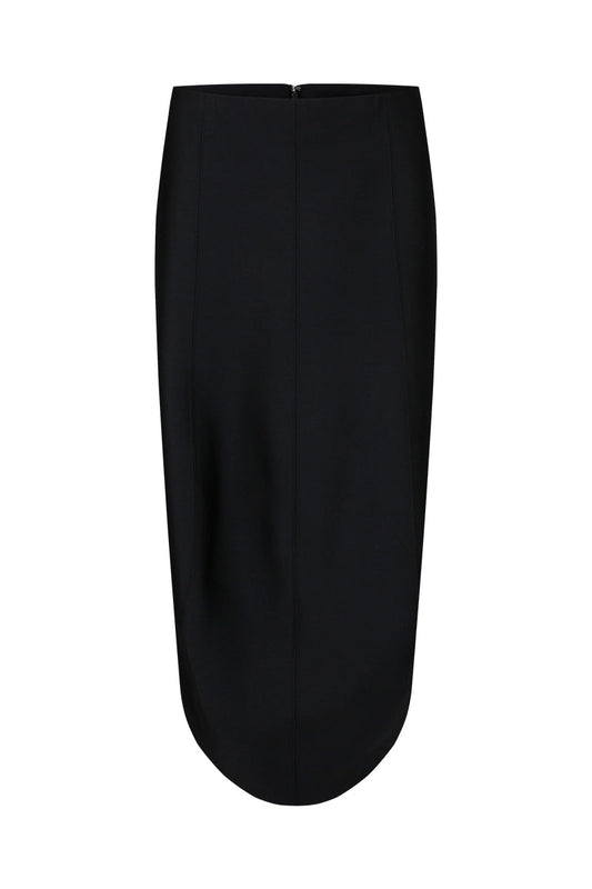 MORPH WOOL SILK SKIRT IN BLACK