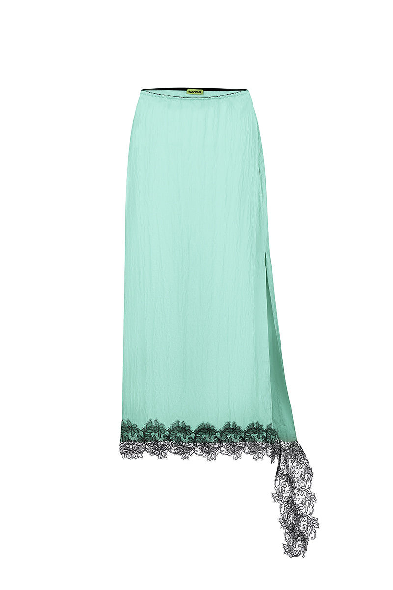 MINT AND BLACK LACE SKIRT