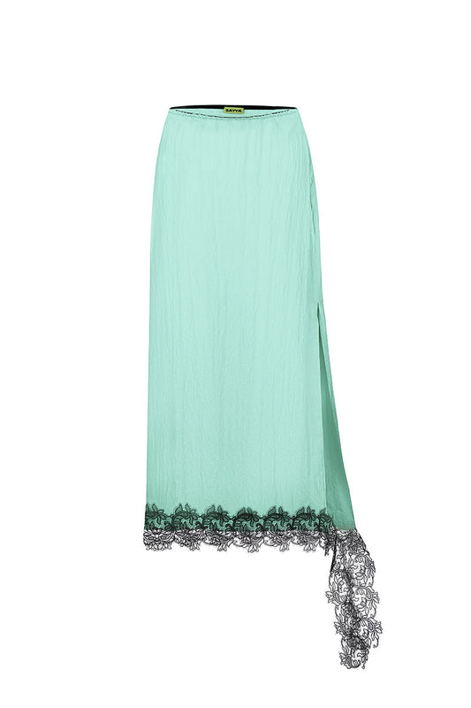 MINT AND BLACK LACE SKIRT
