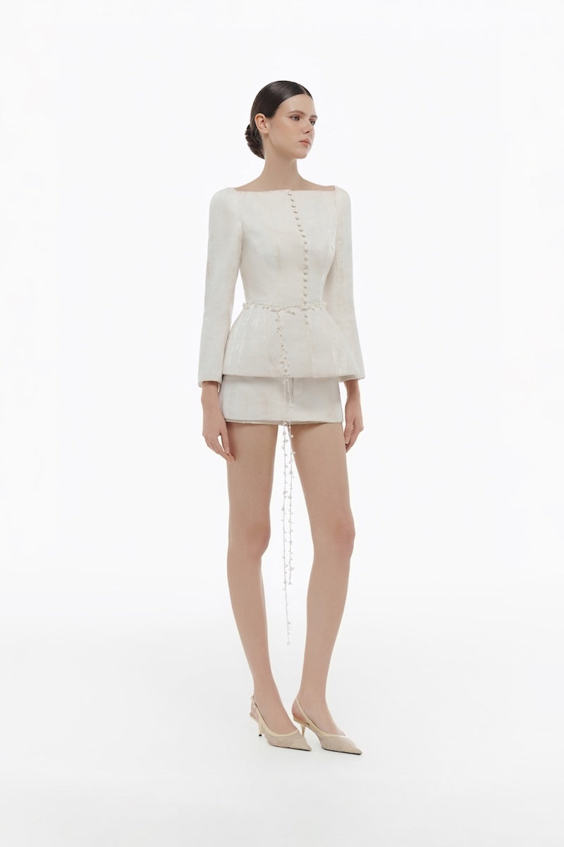 IVORY BROCADE SKIRT