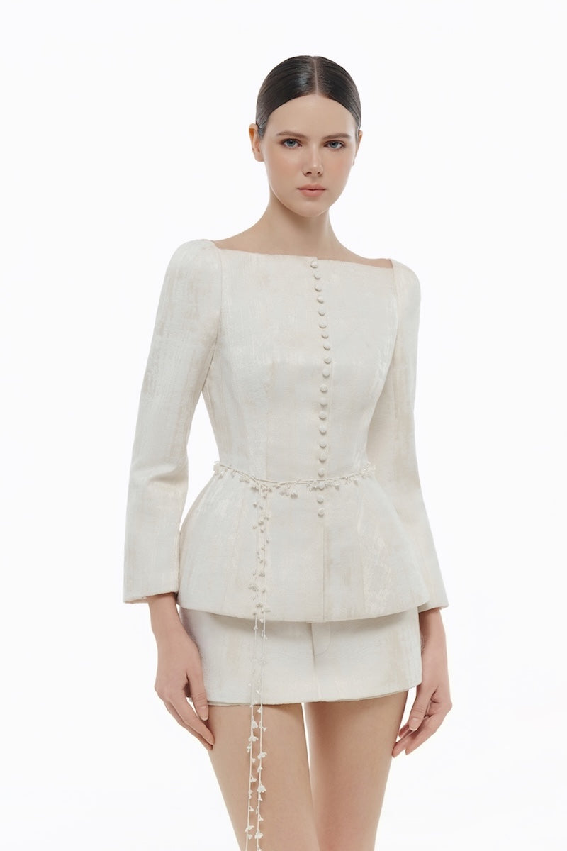 IVORY BROCADE SKIRT