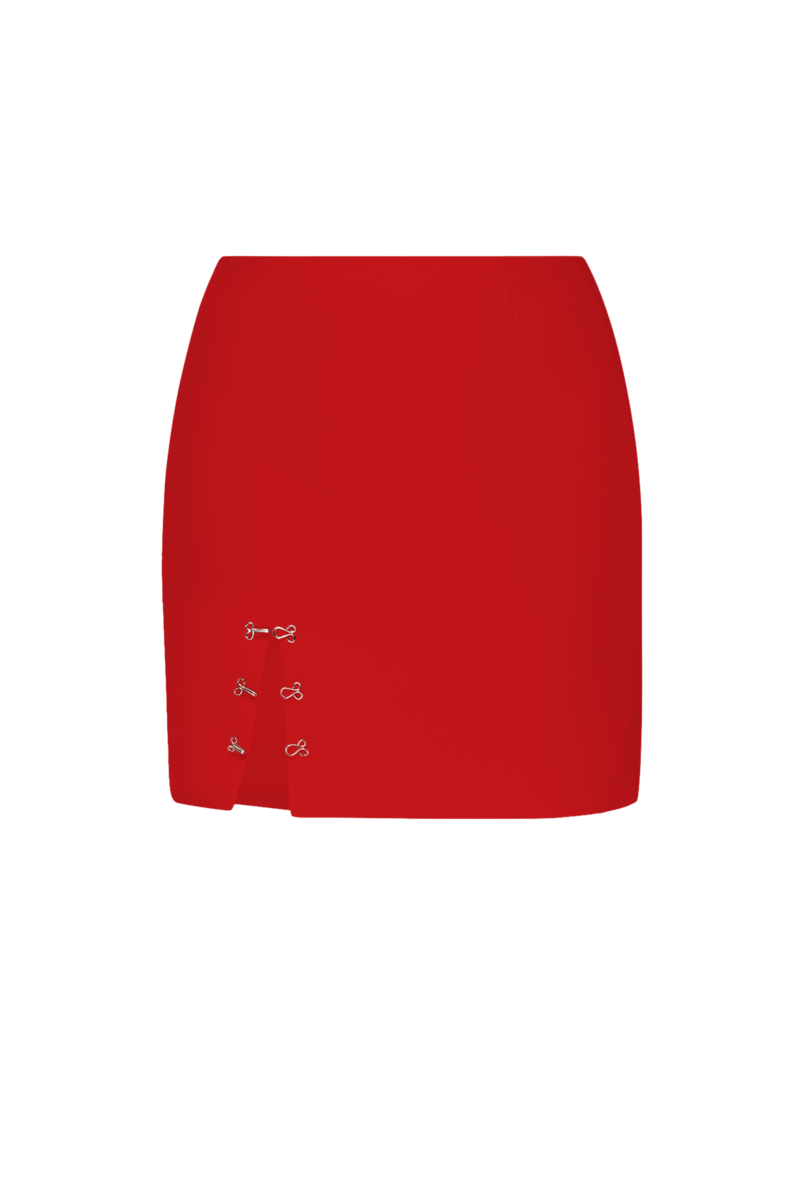 LOREN RED MINI SKIRT