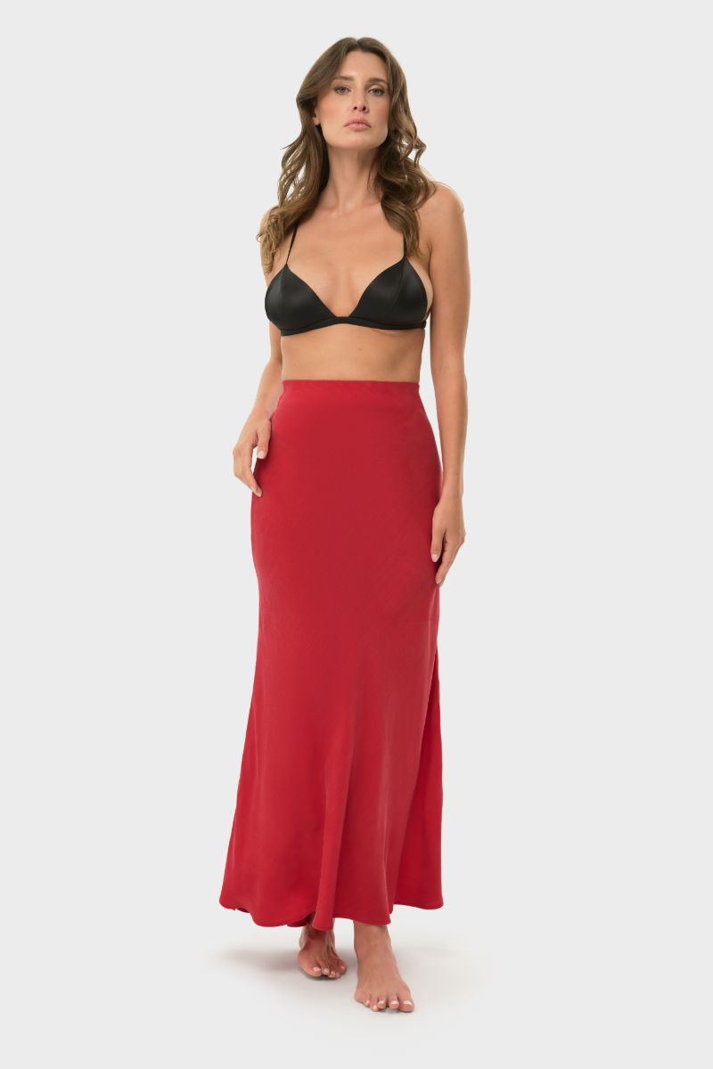 LUCY SLIP SKIRT IN ROUGE