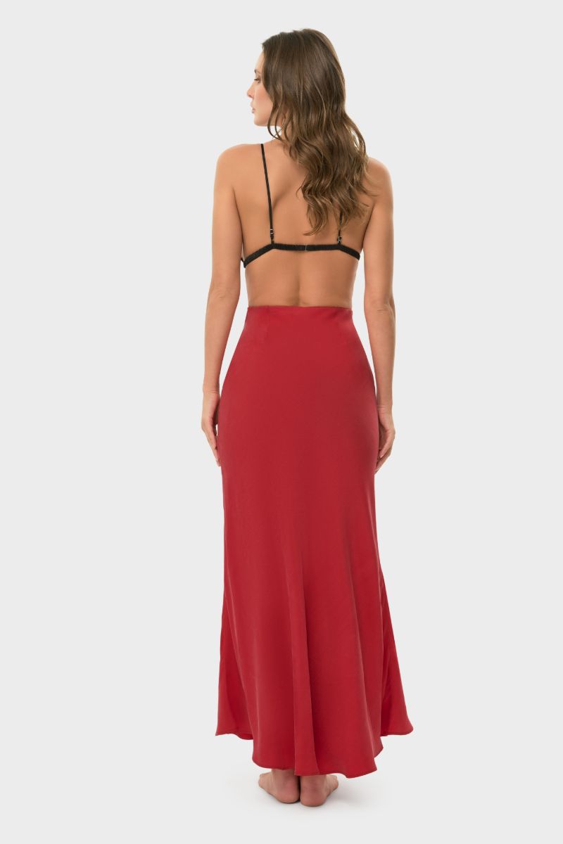 LUCY SLIP SKIRT IN ROUGE