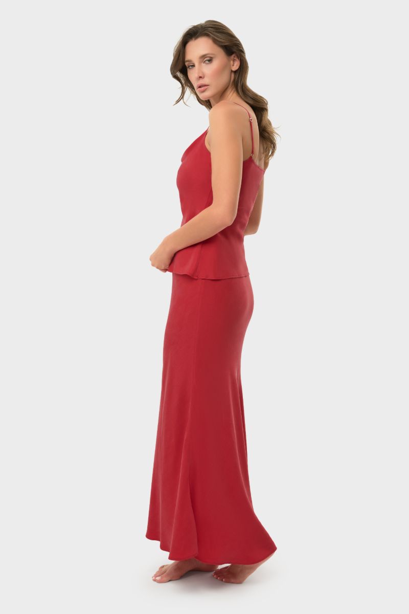 LUCY SLIP SKIRT IN ROUGE