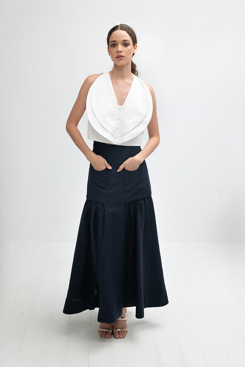 NOELLE SKIRT IN NAVY BLUE