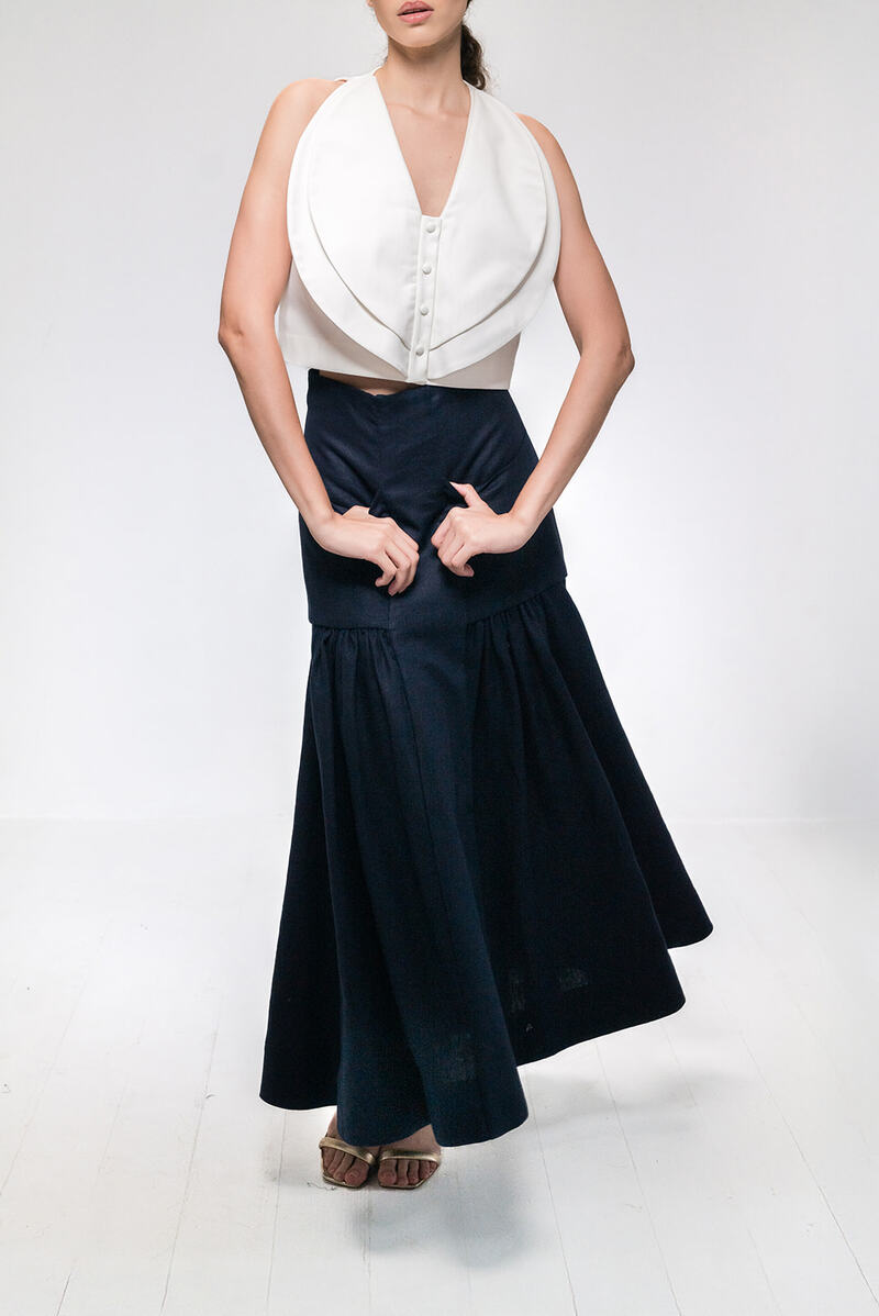 NOELLE SKIRT IN NAVY BLUE