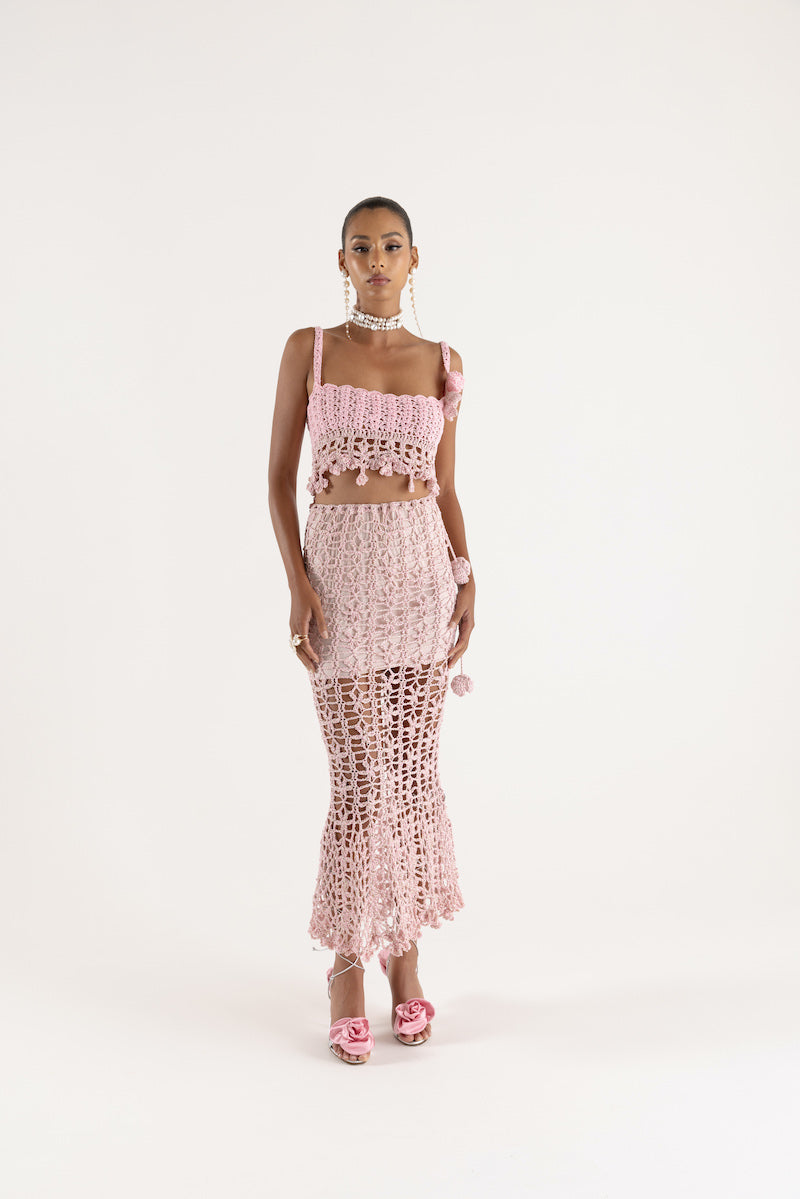 PINK VANILLA HANDMADE KNIT SKIRT
