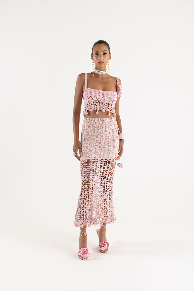 PINK VANILLA HANDMADE KNIT SKIRT