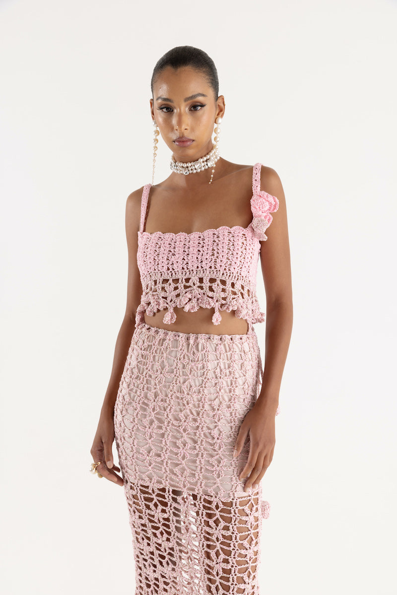 PINK VANILLA HANDMADE KNIT SKIRT