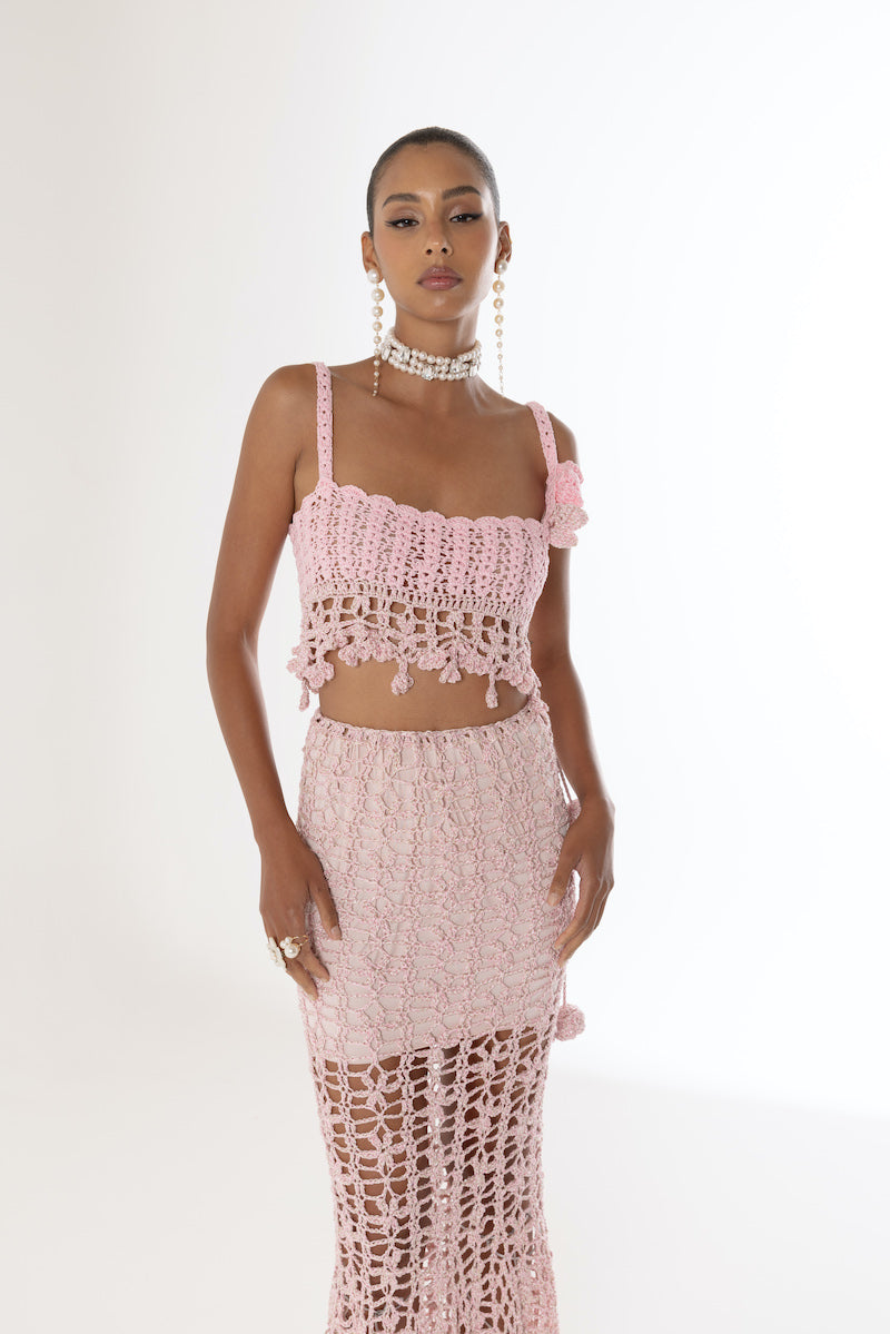 PINK VANILLA HANDMADE KNIT SKIRT