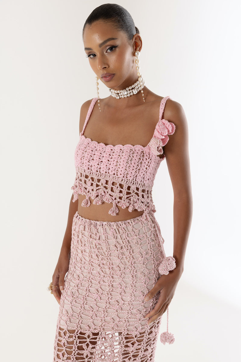 PINK VANILLA HANDMADE KNIT SKIRT