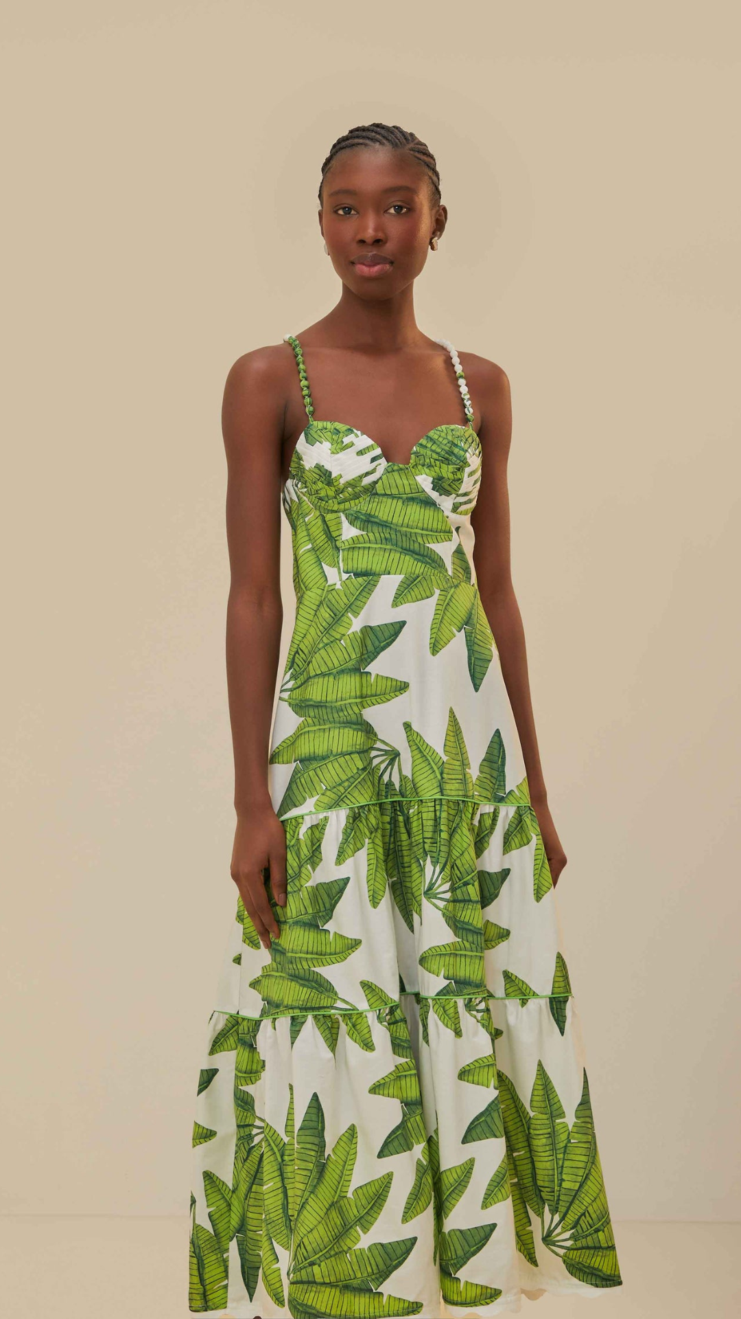 Palm Fan Midi Dress