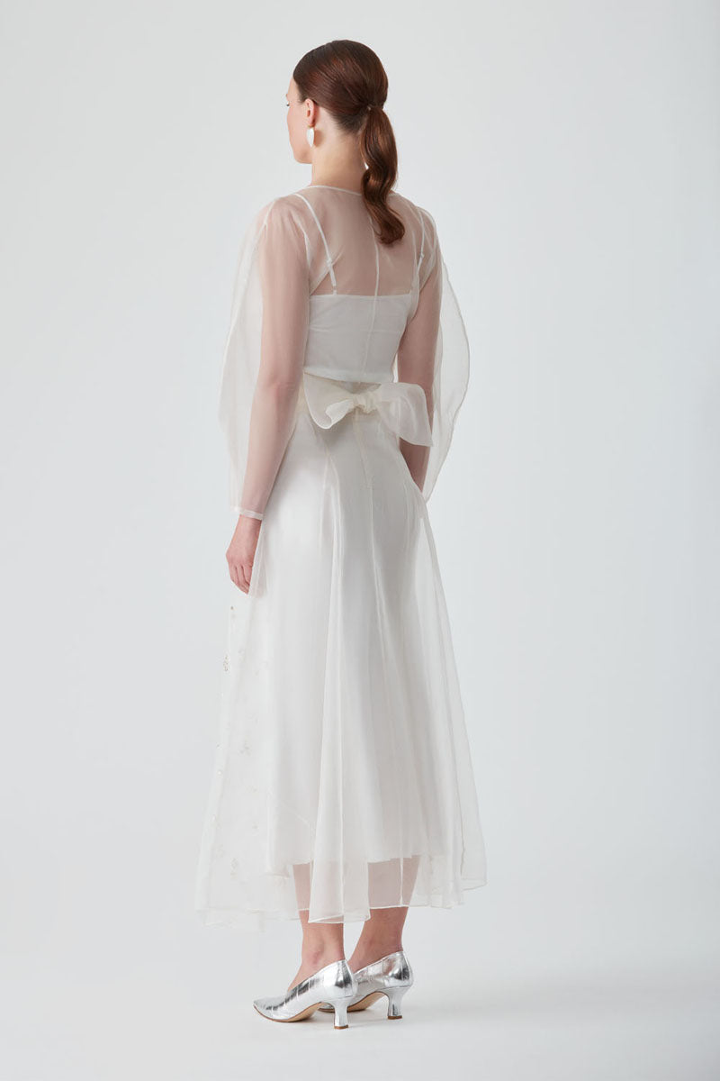 FREYA EMBELLISHED MAXI SKIRT IN PEARL