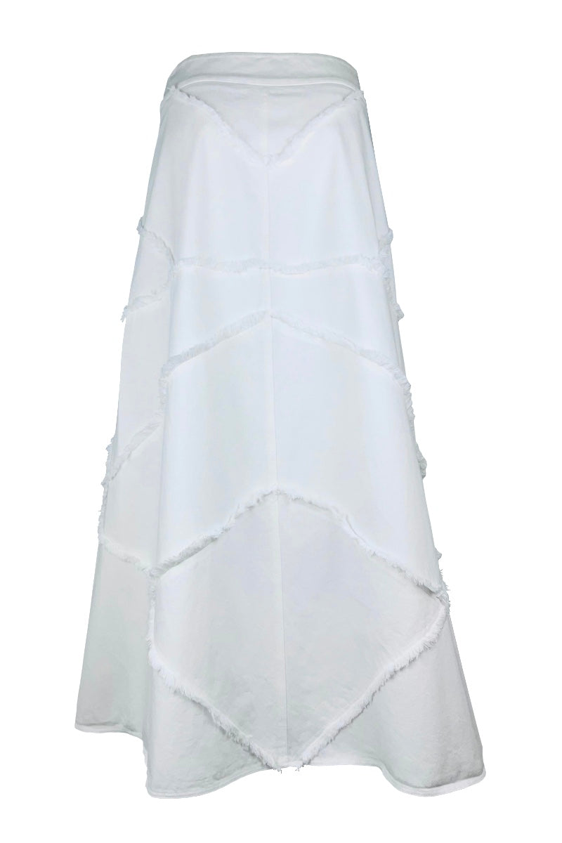 CUTS DENIM SKIRT IN IVORY