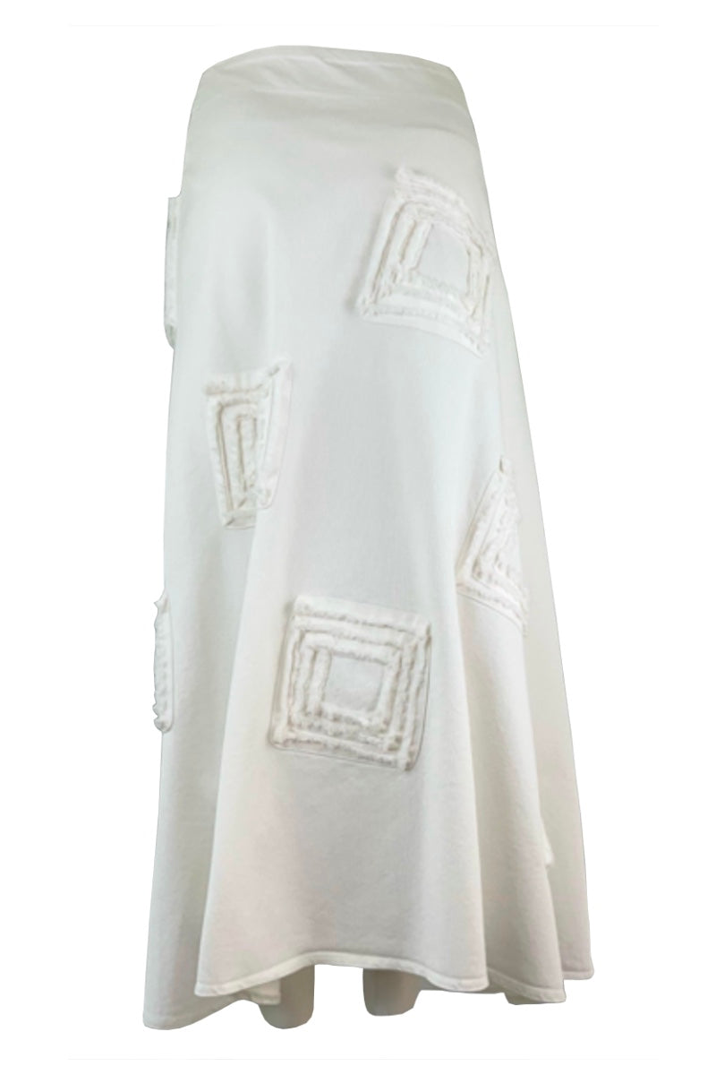 SPIRAL WRAP SKIRT IN IVORY