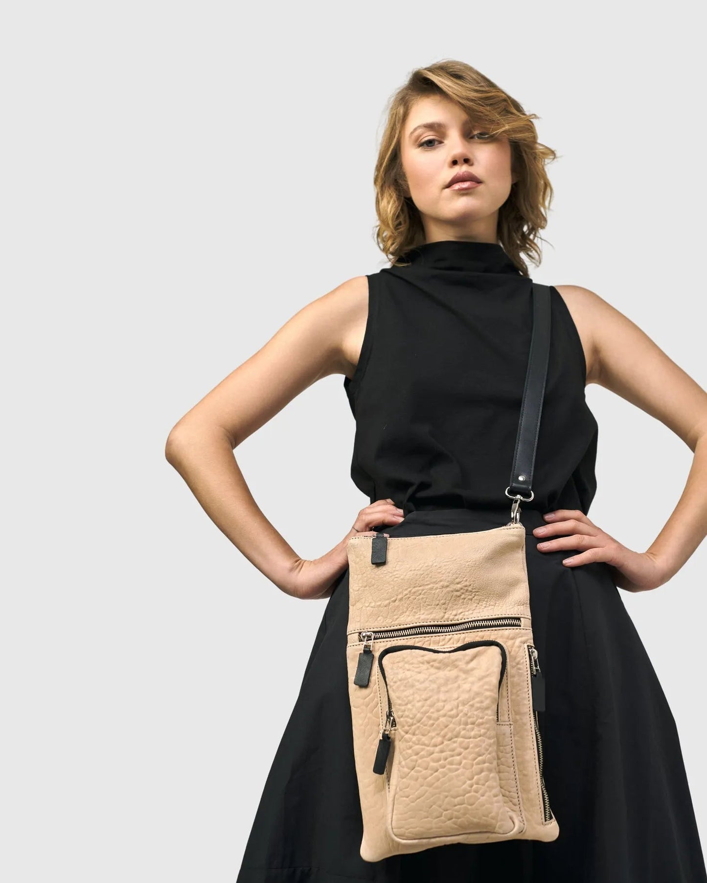 Flat Stash Pouch Bag, Nude