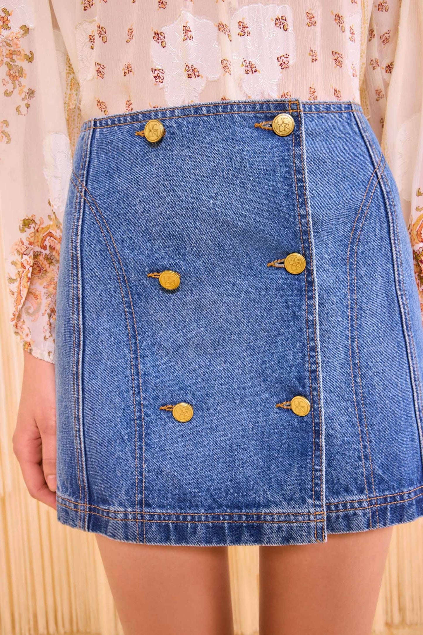 THE CLARA MINI DENIM SKIRT
