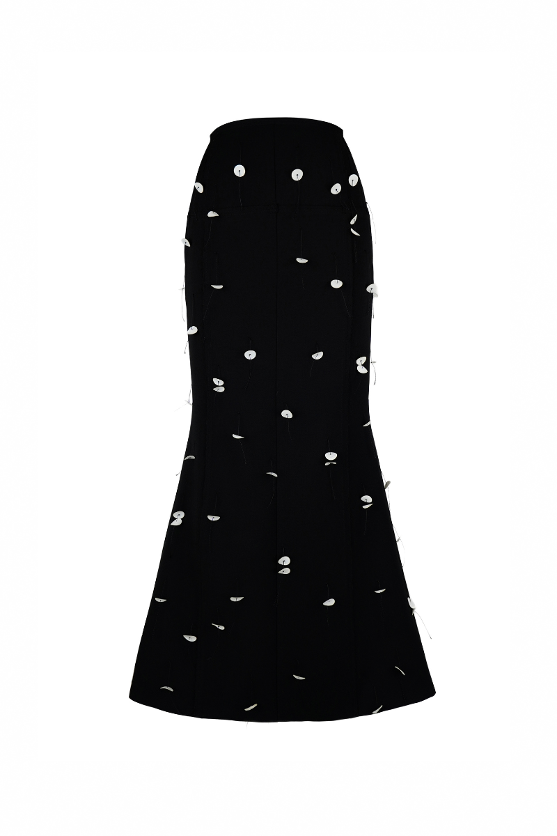 GRACY TRUMPET RIBBED ANKLE LENGTH SKIRT