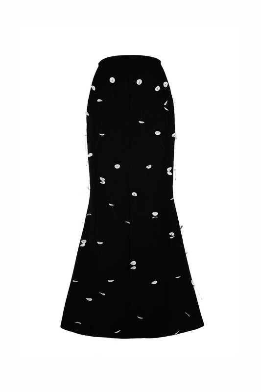 GRACY TRUMPET RIBBED ANKLE LENGTH SKIRT