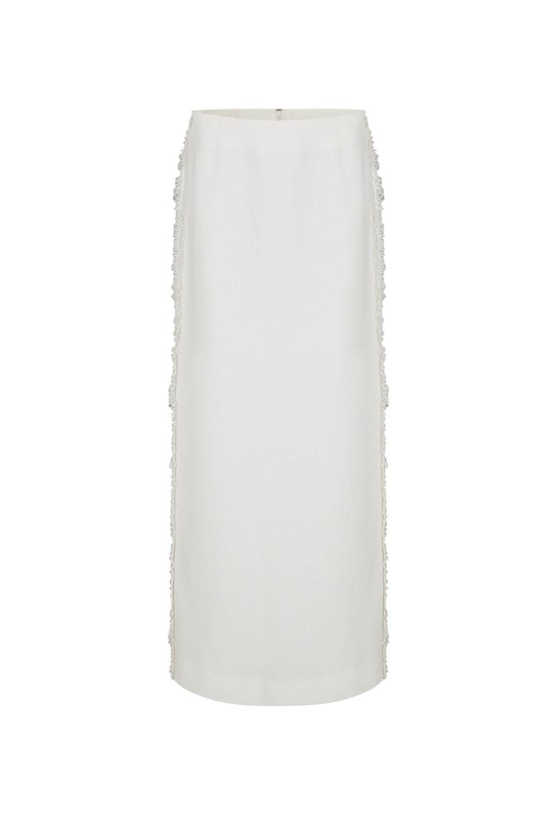 PAPPUS TWEED MAXI SKIRT IN IVORY