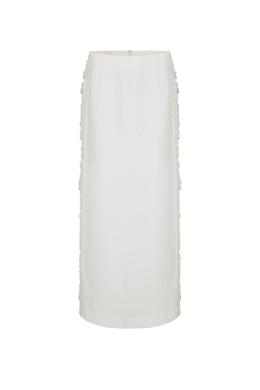 PAPPUS TWEED MAXI SKIRT IN IVORY