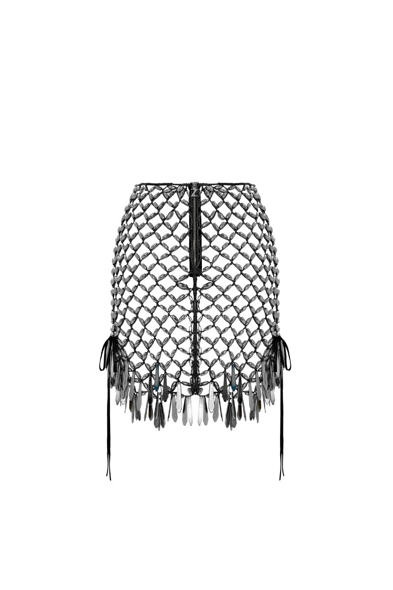 HAND KNITTED MINI SKIRT IN BLACK