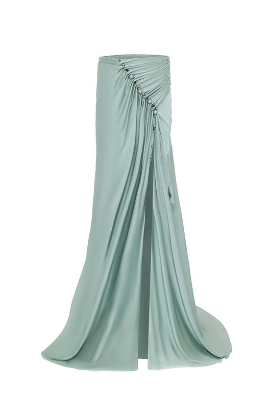 DRAPED SKIRT IN BLUE